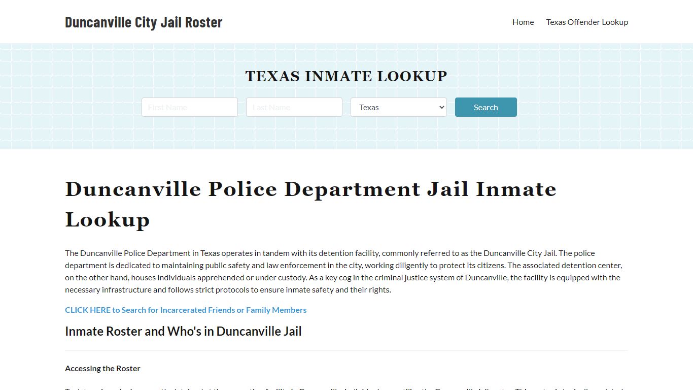 Duncanville Police Department & City Jail, TX Inmate Roster, Arrests ...